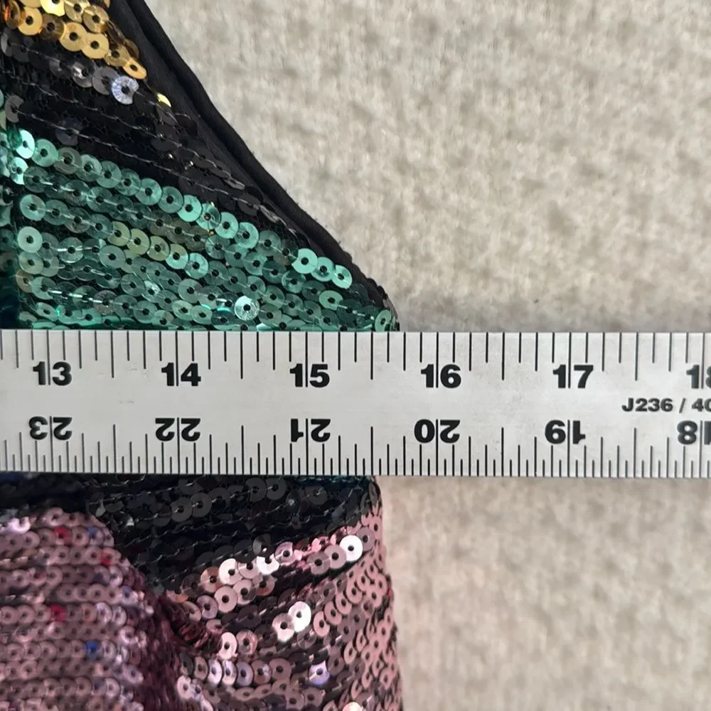 Wayf Sequin Tank Top Womens Small Black Pink‎ - Picture 6 of 6